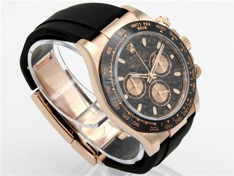 rose gold rolex with rubber band
